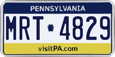 PA license plate MRT4829