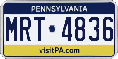 PA license plate MRT4836
