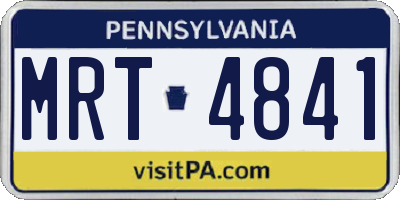 PA license plate MRT4841