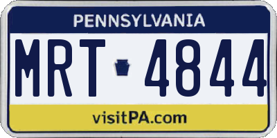 PA license plate MRT4844