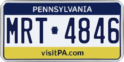 PA license plate MRT4846