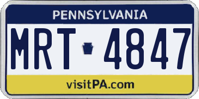 PA license plate MRT4847