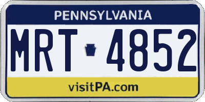 PA license plate MRT4852