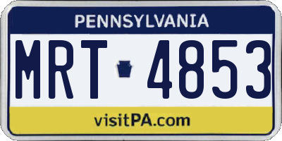 PA license plate MRT4853
