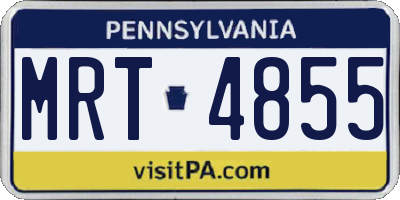 PA license plate MRT4855
