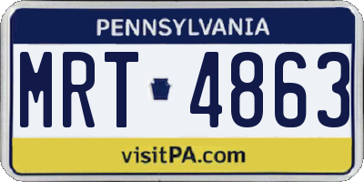 PA license plate MRT4863