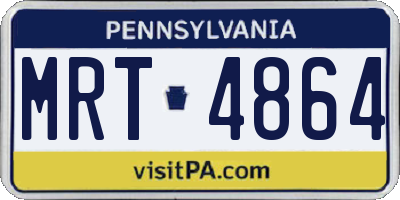 PA license plate MRT4864