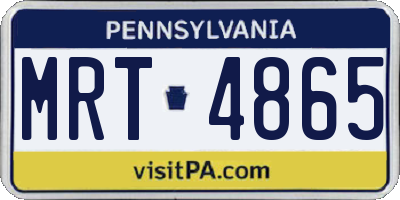 PA license plate MRT4865