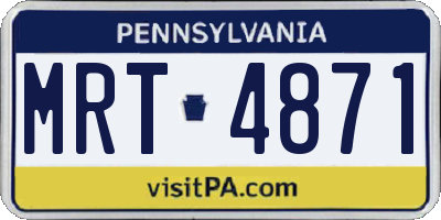 PA license plate MRT4871