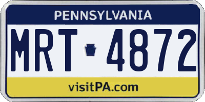 PA license plate MRT4872