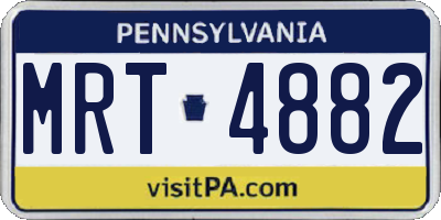 PA license plate MRT4882