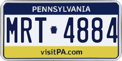 PA license plate MRT4884