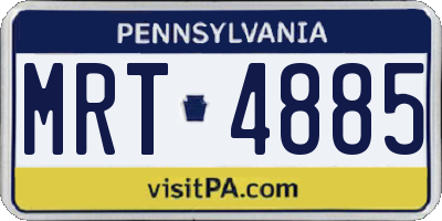 PA license plate MRT4885