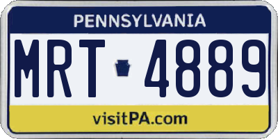 PA license plate MRT4889