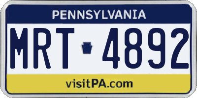 PA license plate MRT4892
