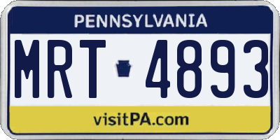 PA license plate MRT4893