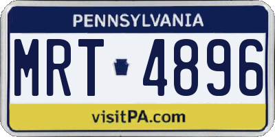 PA license plate MRT4896