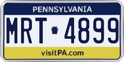 PA license plate MRT4899