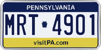 PA license plate MRT4901