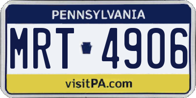 PA license plate MRT4906