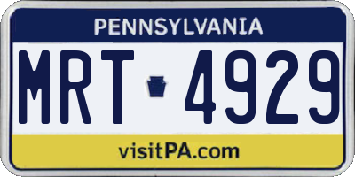 PA license plate MRT4929