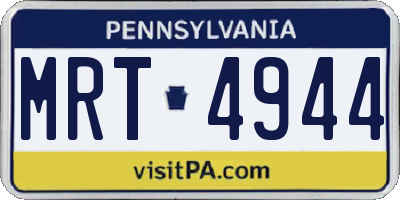 PA license plate MRT4944