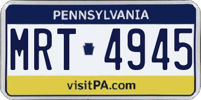 PA license plate MRT4945