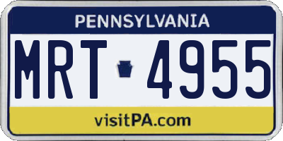 PA license plate MRT4955