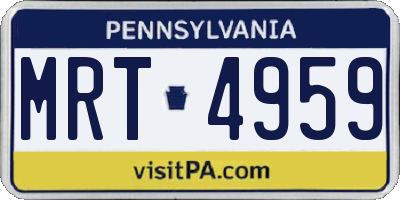 PA license plate MRT4959