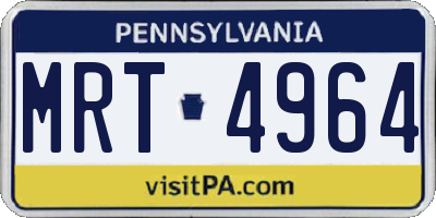 PA license plate MRT4964