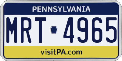 PA license plate MRT4965