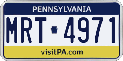 PA license plate MRT4971