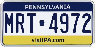PA license plate MRT4972