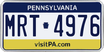 PA license plate MRT4976