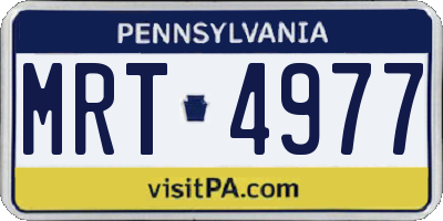 PA license plate MRT4977