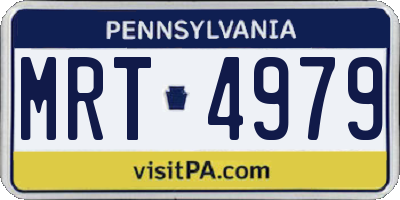 PA license plate MRT4979