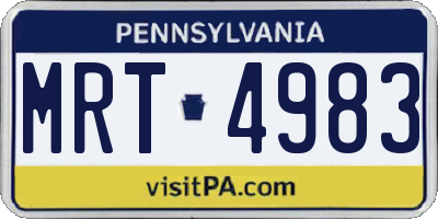 PA license plate MRT4983
