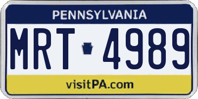 PA license plate MRT4989