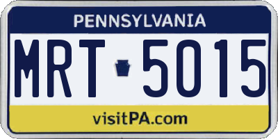 PA license plate MRT5015
