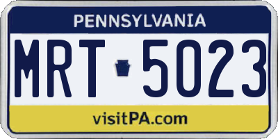 PA license plate MRT5023