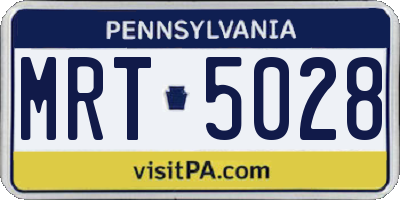 PA license plate MRT5028