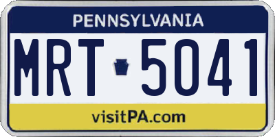 PA license plate MRT5041