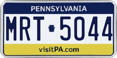 PA license plate MRT5044