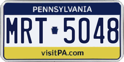 PA license plate MRT5048