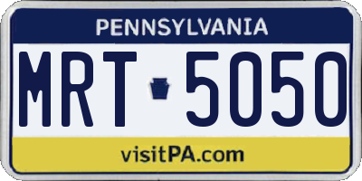 PA license plate MRT5050