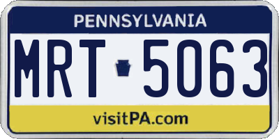 PA license plate MRT5063