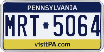 PA license plate MRT5064