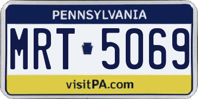 PA license plate MRT5069