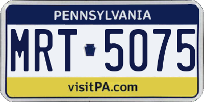 PA license plate MRT5075