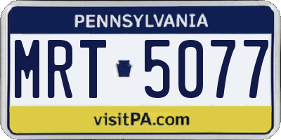 PA license plate MRT5077